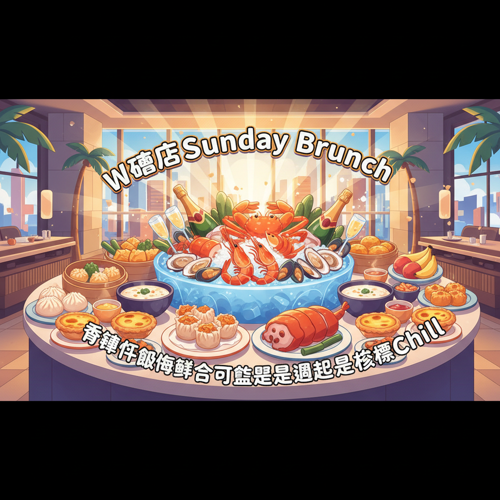 W酒店Sunday Brunch：香檳任飲，海鮮吃到飽，週末就是要這樣Chill！
