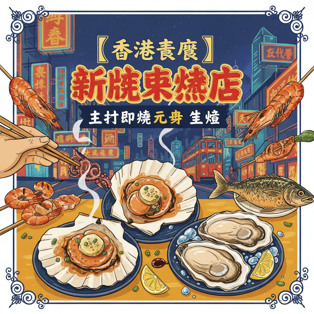 【香港美食】新派串燒店 主打即燒元貝 生蠔 羊肉串 多樣化食材 大型商場內經濟型小店 環境舒適 | 新城市廣場 小野人 | 吃喝玩樂