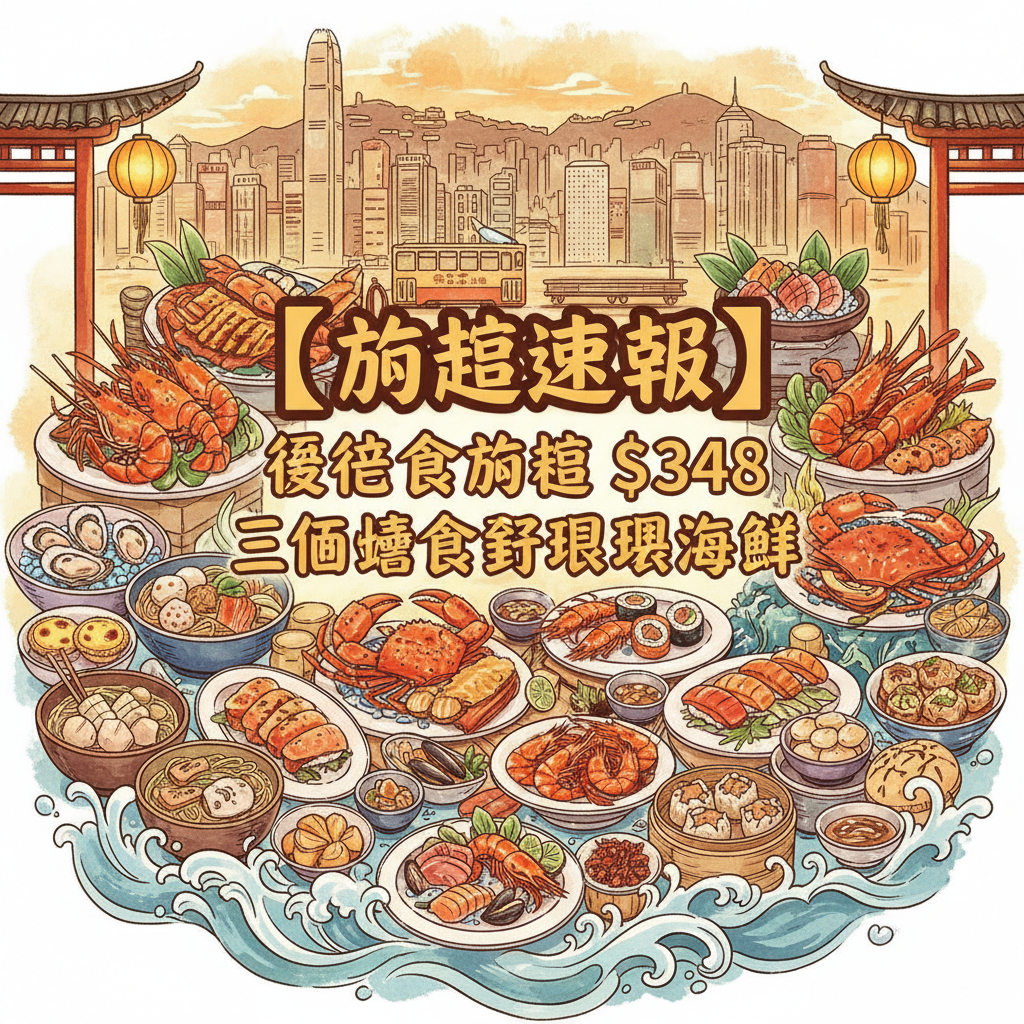 【放題速報】極抵食放題 $348 三個鐘食盡環球海鮮 | 最新加入芝士龍蝦伊麵底 蒜蓉蒸鮑魚 全部用新鮮貨 | 清蒸花蟹 蒜蓉粉絲蒸蟶子 拖羅 全部任食 旺角日式放題 極尚大喜屋 | 吃喝玩樂