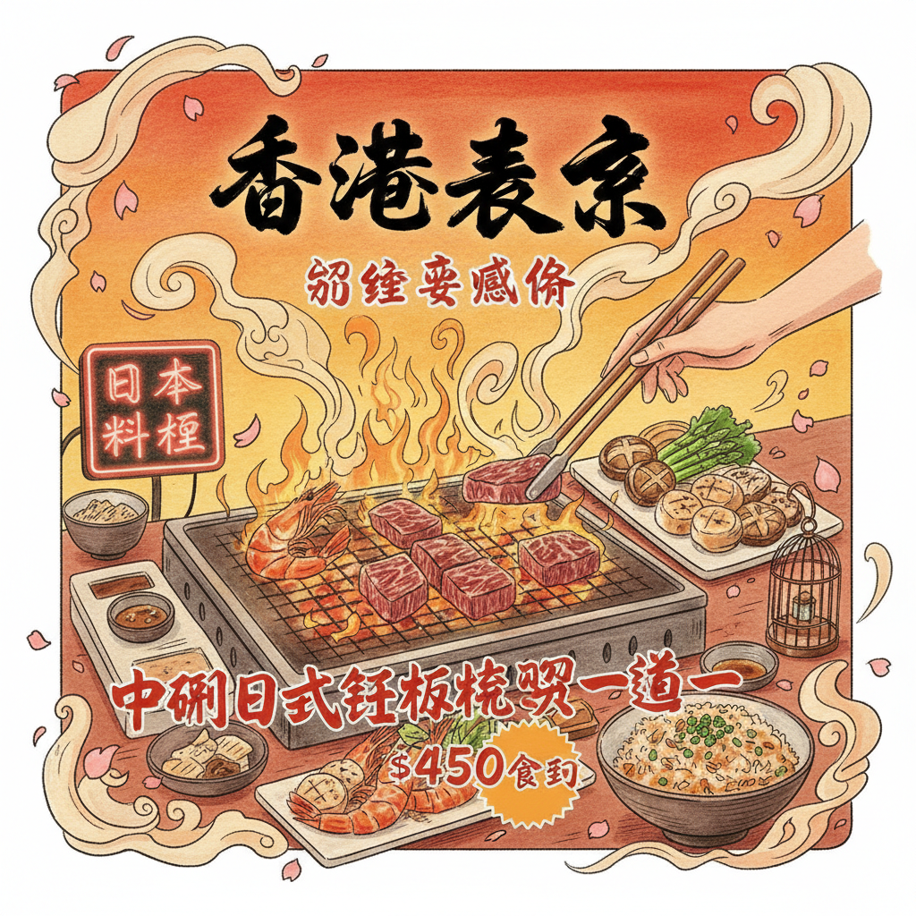 【香港美食】終於要減價 中環日式鐵板燒買一送一 $450食到 | 切餅費開瓶費全免 聚會生日不錯選擇 | 原隻4斤 (2kg) 重帝王蟹 $888 平過街市買 龍亭 | 吃喝玩樂